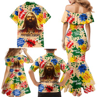 King Of Kings Mansa Musa Family Matching Mermaid Dress and Hawaiian Shirt - Wonder Print Shop