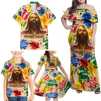 King Of Kings Mansa Musa Family Matching Off Shoulder Maxi Dress and Hawaiian Shirt - Wonder Print Shop