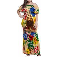 King Of Kings Mansa Musa Family Matching Off Shoulder Maxi Dress and Hawaiian Shirt - Wonder Print Shop