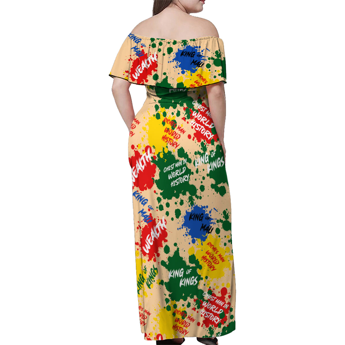 King Of Kings Mansa Musa Family Matching Off Shoulder Maxi Dress and Hawaiian Shirt - Wonder Print Shop