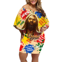King Of Kings Mansa Musa Family Matching Off Shoulder Short Dress and Hawaiian Shirt - Wonder Print Shop