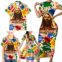 King Of Kings Mansa Musa Family Matching Short Sleeve Bodycon Dress and Hawaiian Shirt - Wonder Print Shop