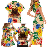 King Of Kings Mansa Musa Family Matching Short Sleeve Bodycon Dress and Hawaiian Shirt - Wonder Print Shop