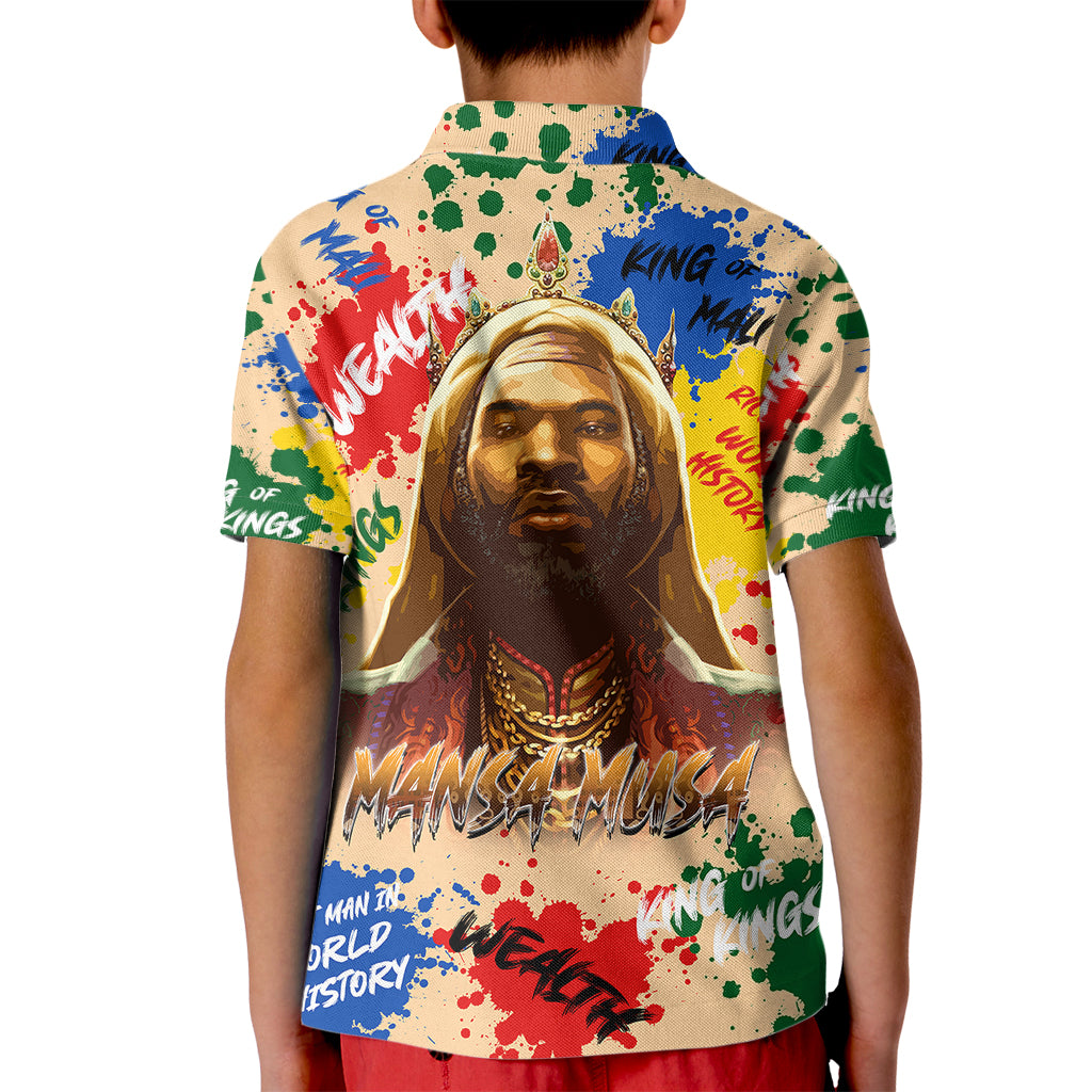 King Of Kings Mansa Musa Kid Polo Shirt - Wonder Print Shop