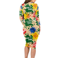 King Of Kings Mansa Musa Long Sleeve Bodycon Dress - Wonder Print Shop