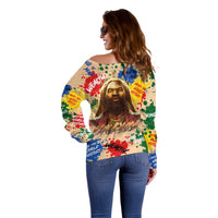 King Of Kings Mansa Musa Off Shoulder Sweater - Wonder Print Shop