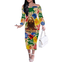 King Of Kings Mansa Musa Off The Shoulder Long Sleeve Dress - Wonder Print Shop