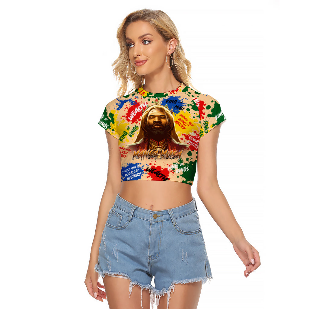 King Of Kings Mansa Musa Raglan Cropped T Shirt - Wonder Print Shop