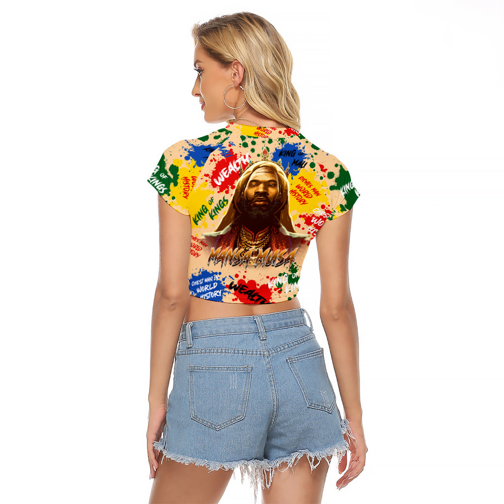 King Of Kings Mansa Musa Raglan Cropped T Shirt - Wonder Print Shop