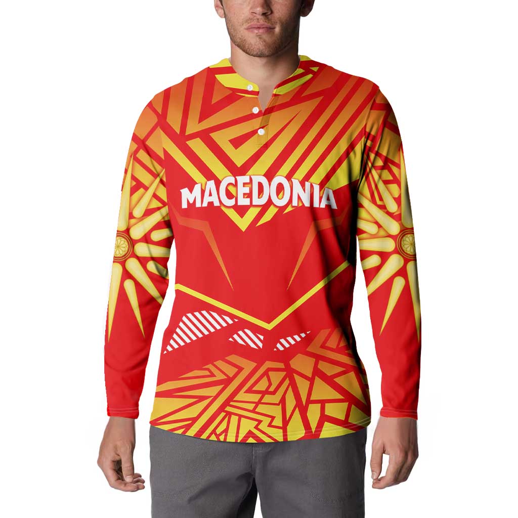 Forever Macedonia Button Sweatshirt Macedonian Flag 1992 - Wonder Print Shop