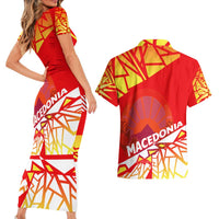 Forever Macedonia Couples Matching Short Sleeve Bodycon Dress and Hawaiian Shirt Macedonian Flag 1992 - Wonder Print Shop