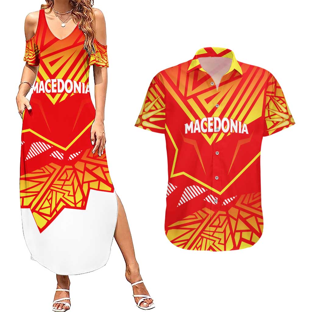 Forever Macedonia Couples Matching Summer Maxi Dress and Hawaiian Shirt Macedonian Flag 1992 - Wonder Print Shop