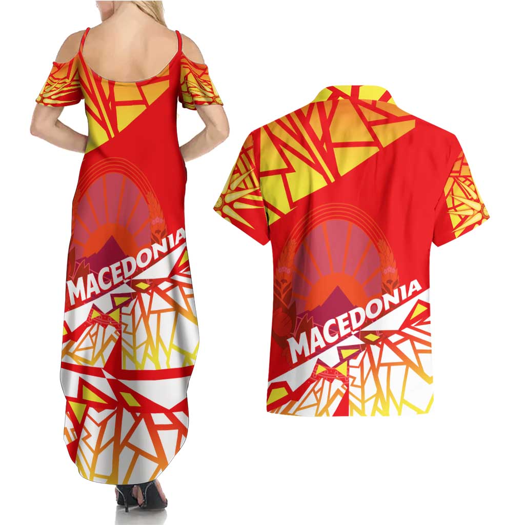 Forever Macedonia Couples Matching Summer Maxi Dress and Hawaiian Shirt Macedonian Flag 1992 - Wonder Print Shop