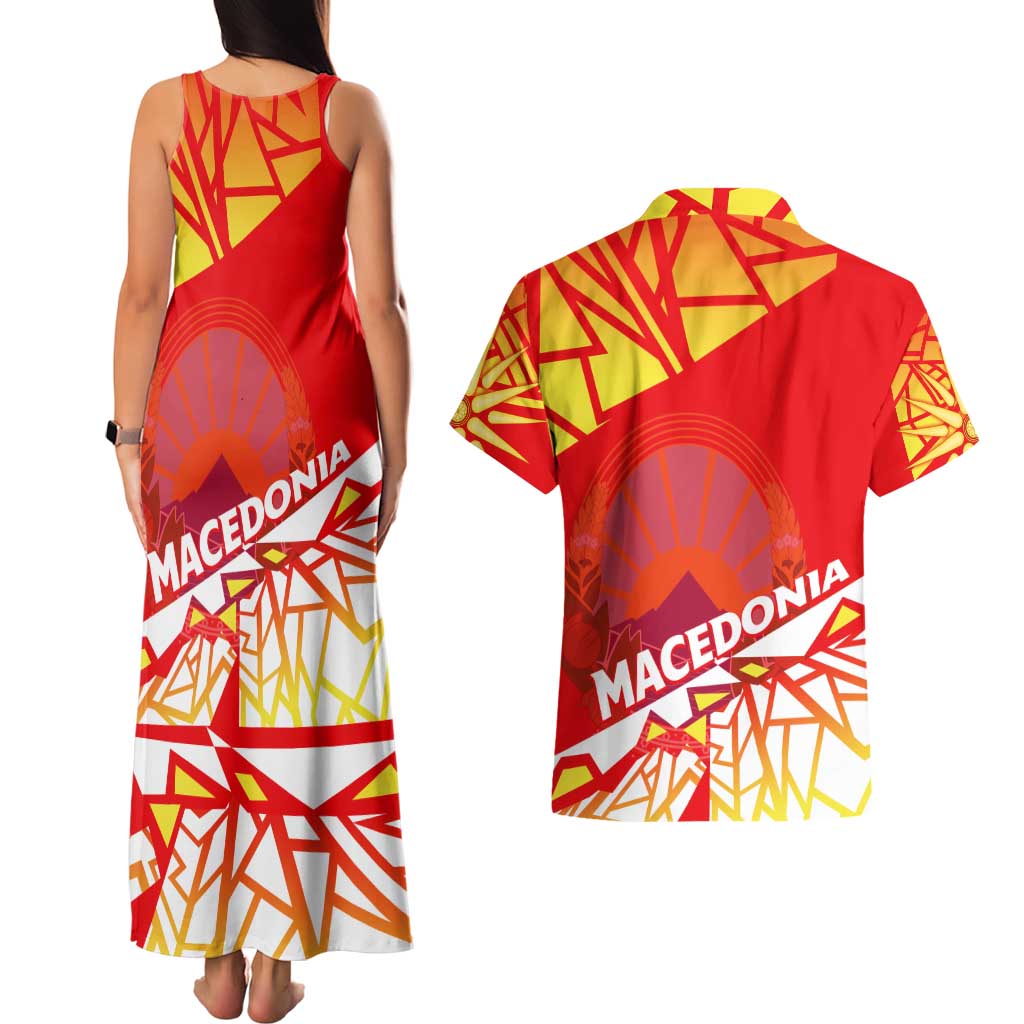 Forever Macedonia Couples Matching Tank Maxi Dress and Hawaiian Shirt Macedonian Flag 1992 - Wonder Print Shop