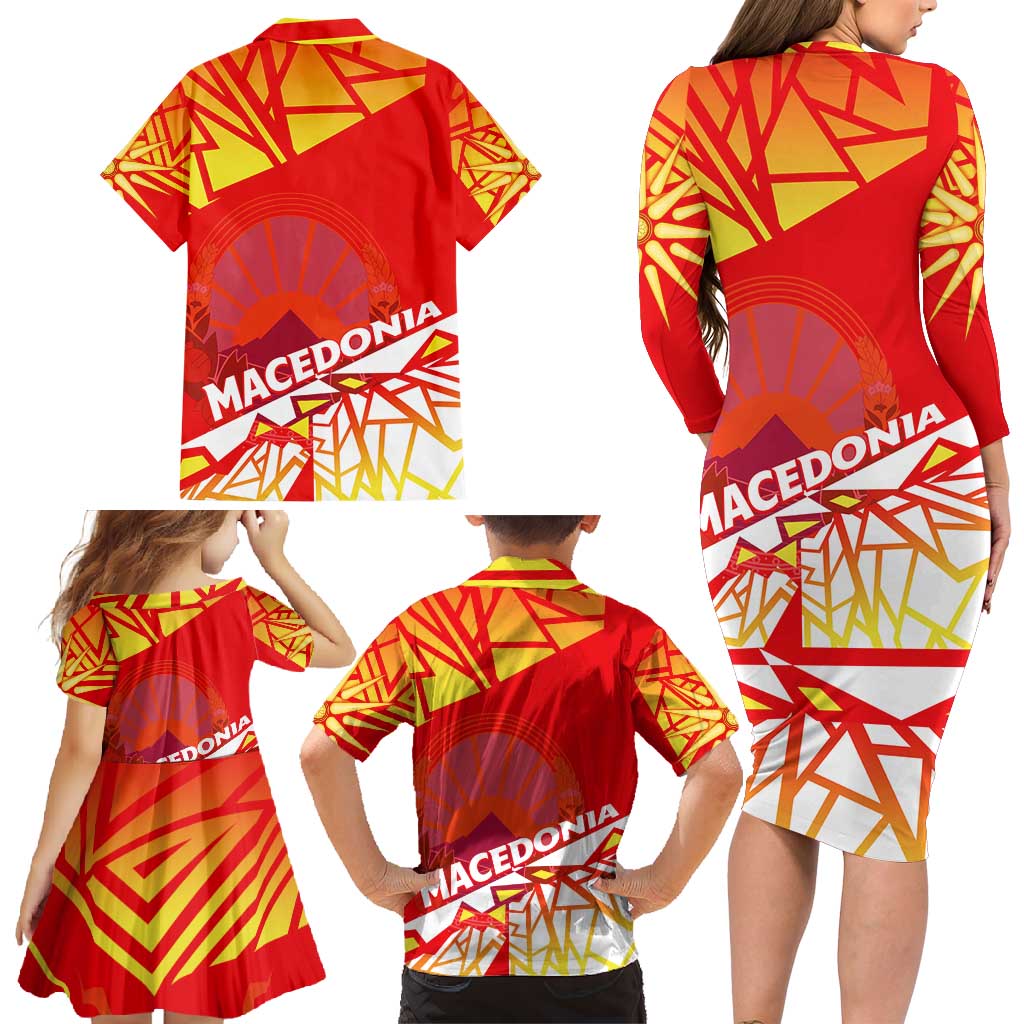 Forever Macedonia Family Matching Long Sleeve Bodycon Dress and Hawaiian Shirt Macedonian Flag 1992 - Wonder Print Shop