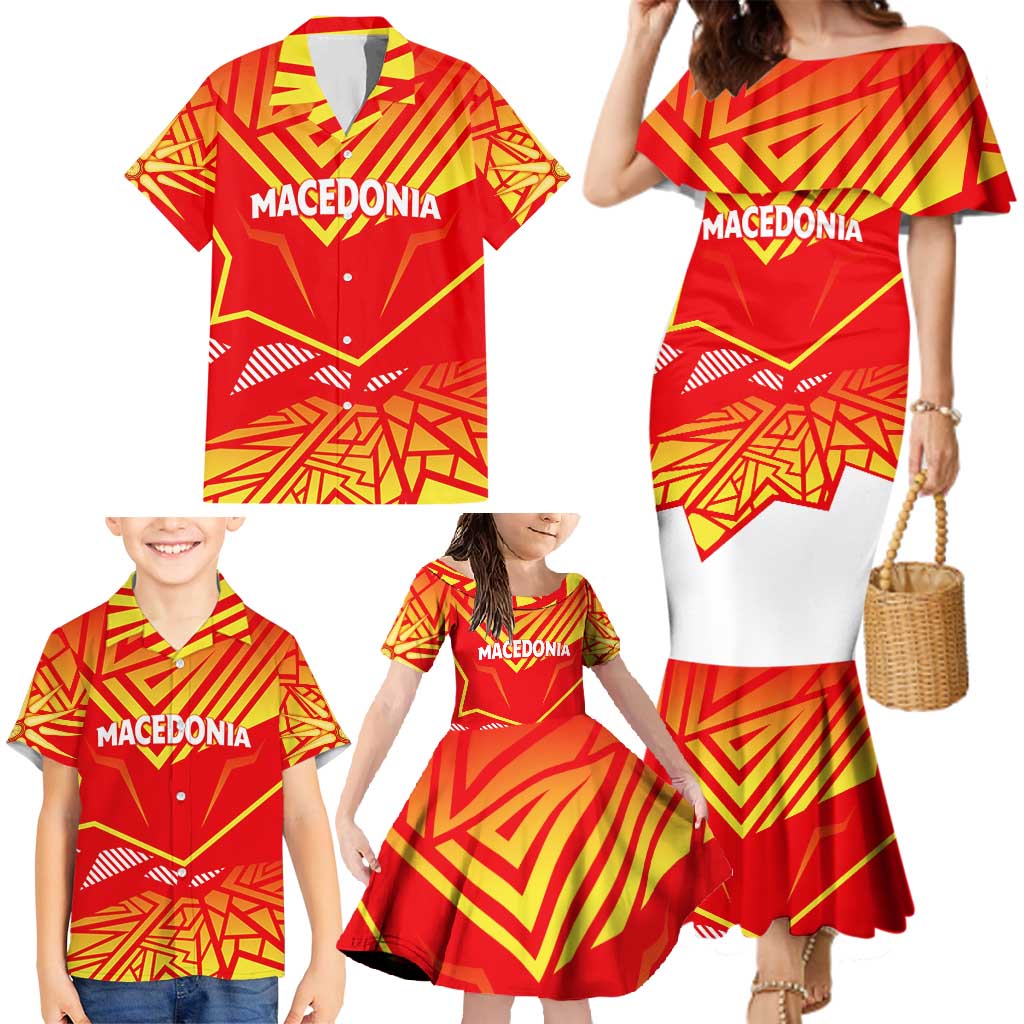 Forever Macedonia Family Matching Mermaid Dress and Hawaiian Shirt Macedonian Flag 1992 - Wonder Print Shop