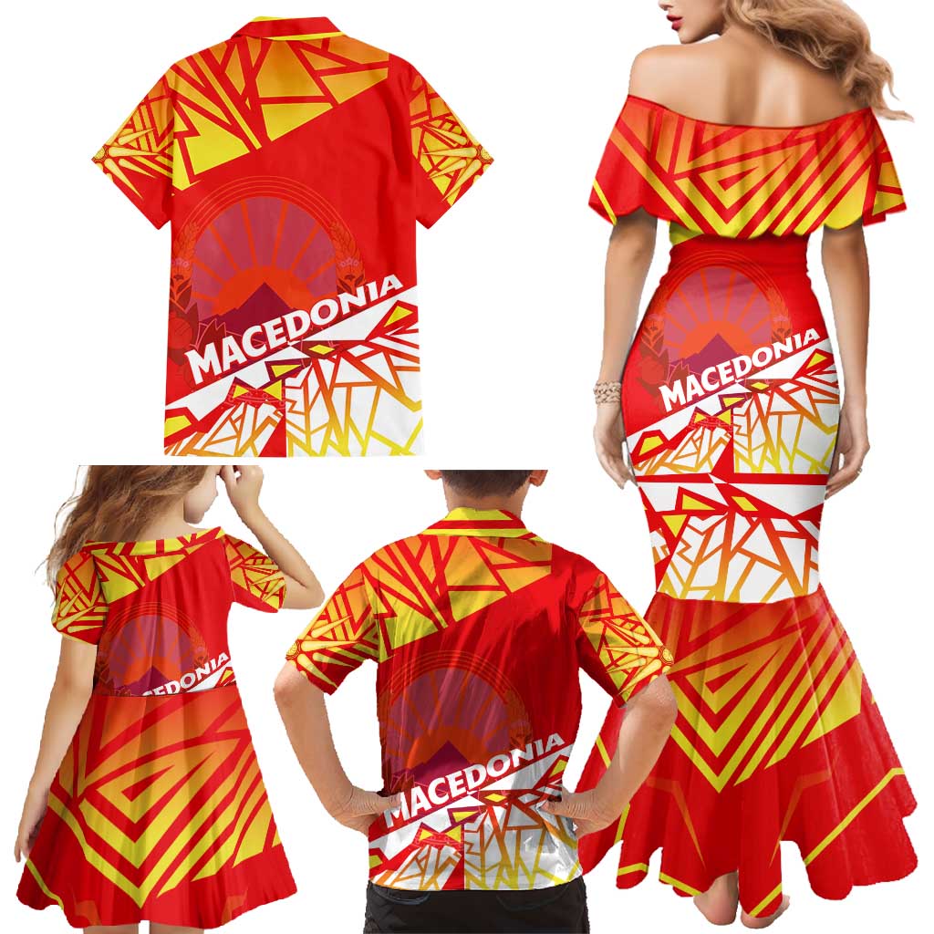 Forever Macedonia Family Matching Mermaid Dress and Hawaiian Shirt Macedonian Flag 1992 - Wonder Print Shop