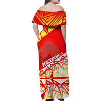 Forever Macedonia Family Matching Off Shoulder Maxi Dress and Hawaiian Shirt Macedonian Flag 1992 - Wonder Print Shop