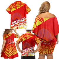 Forever Macedonia Family Matching Off Shoulder Short Dress and Hawaiian Shirt Macedonian Flag 1992 - Wonder Print Shop