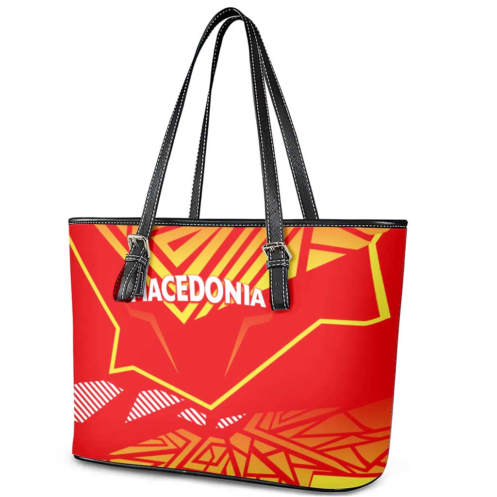 Forever Macedonia Leather Tote Bag Macedonian Flag 1992 - Wonder Print Shop