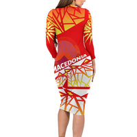 Forever Macedonia Long Sleeve Bodycon Dress Macedonian Flag 1992 - Wonder Print Shop