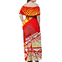 Forever Macedonia Off Shoulder Maxi Dress Macedonian Flag 1992 - Wonder Print Shop