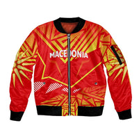 Forever Macedonia Sleeve Zip Bomber Jacket Macedonian Flag 1992 - Wonder Print Shop