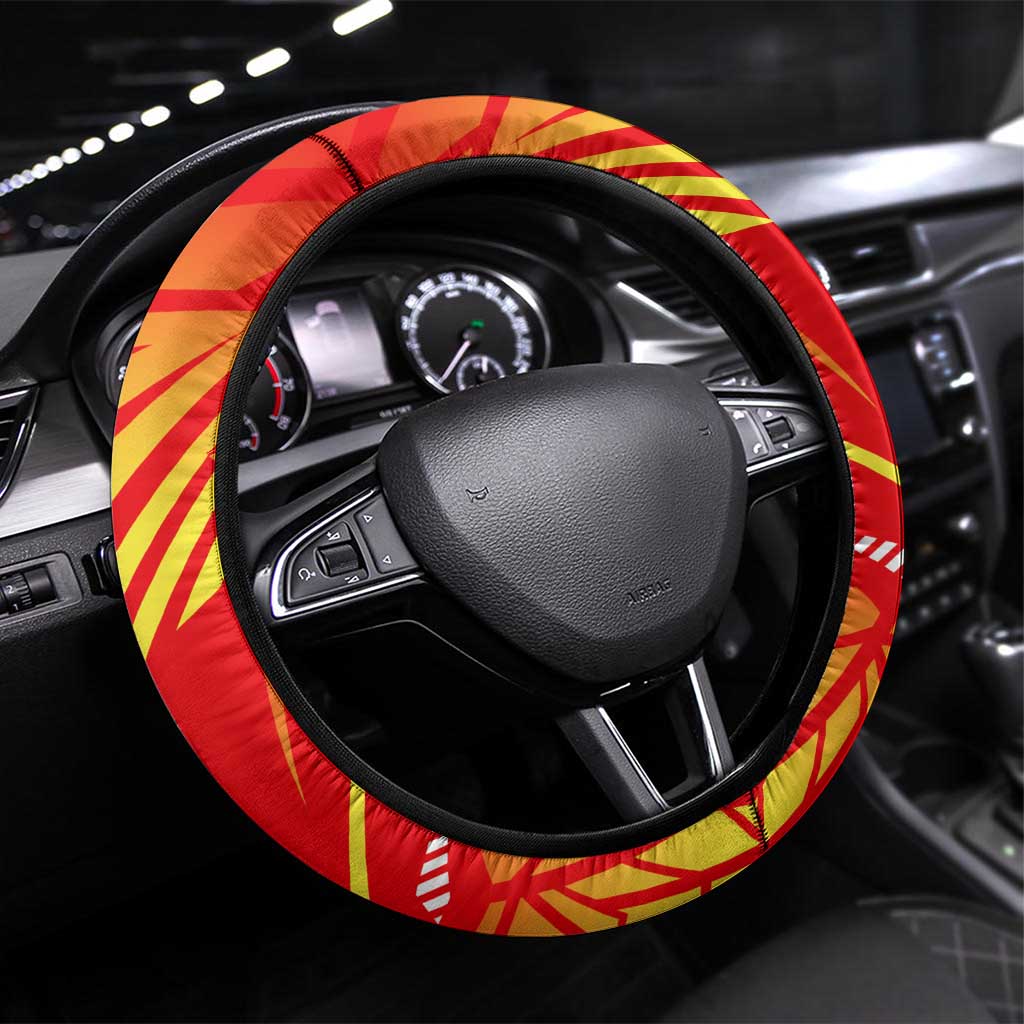 Forever Macedonia Steering Wheel Cover Macedonian Flag 1992 - Wonder Print Shop