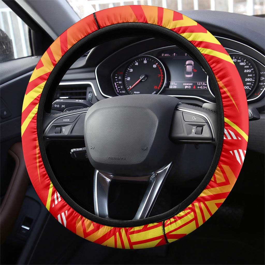 Forever Macedonia Steering Wheel Cover Macedonian Flag 1992 - Wonder Print Shop