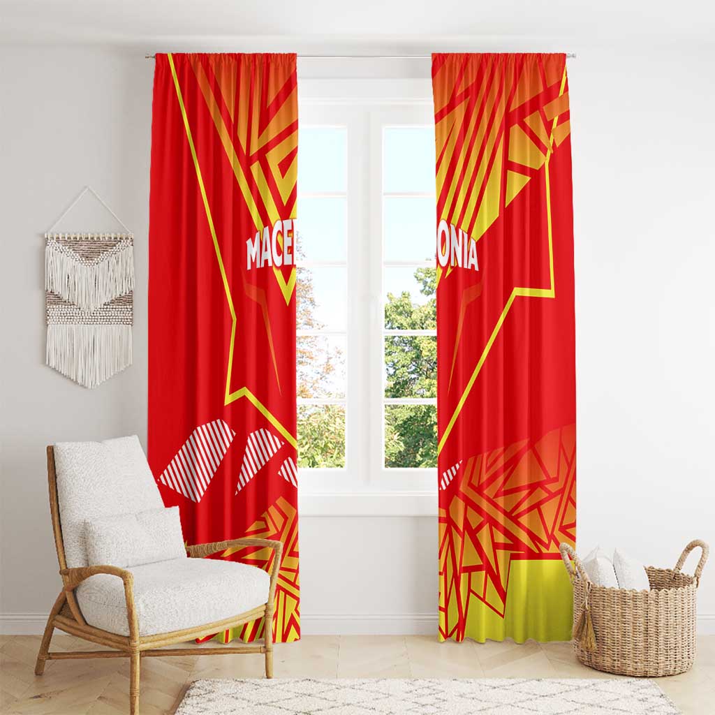 Forever Macedonia Window Curtain Macedonian Flag 1992 - Wonder Print Shop