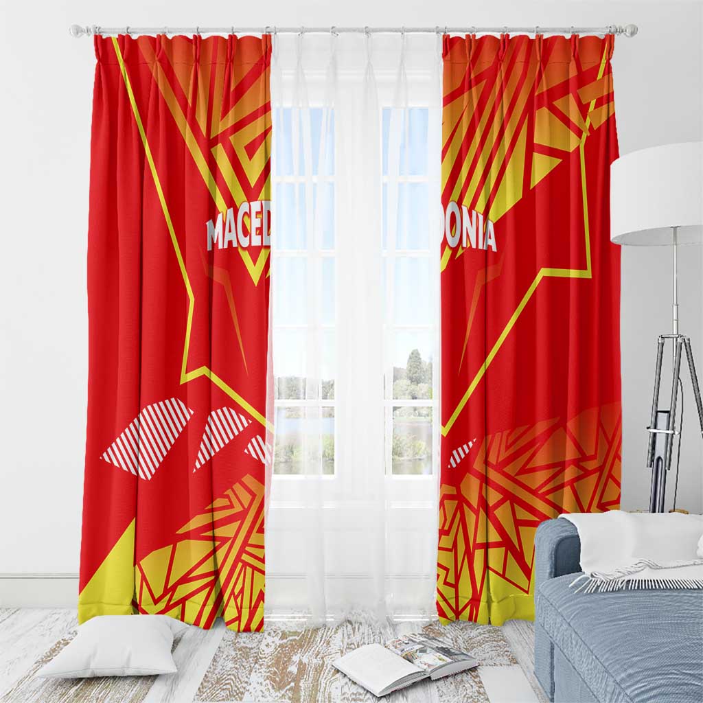 Forever Macedonia Window Curtain Macedonian Flag 1992 - Wonder Print Shop