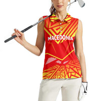 Forever Macedonia Women Sleeveless Polo Shirt Macedonian Flag 1992 - Wonder Print Shop