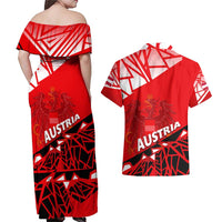 Forever Austria Couples Matching Off Shoulder Maxi Dress and Hawaiian Shirt Osterreich Eagle - Wonder Print Shop