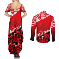 Forever Austria Couples Matching Summer Maxi Dress and Long Sleeve Button Shirt Osterreich Eagle - Wonder Print Shop