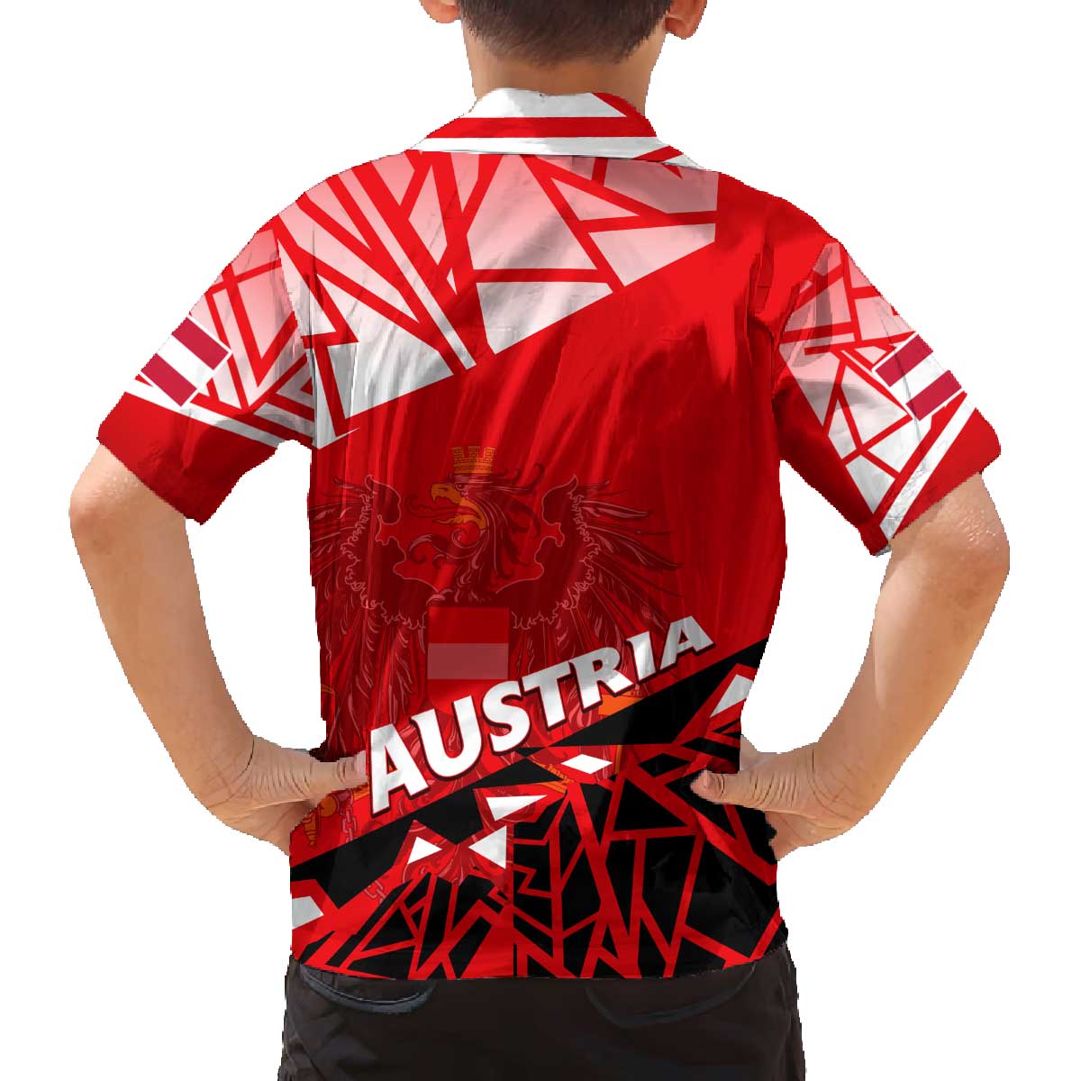 Forever Austria Family Matching Off The Shoulder Long Sleeve Dress and Hawaiian Shirt Osterreich Eagle - Wonder Print Shop