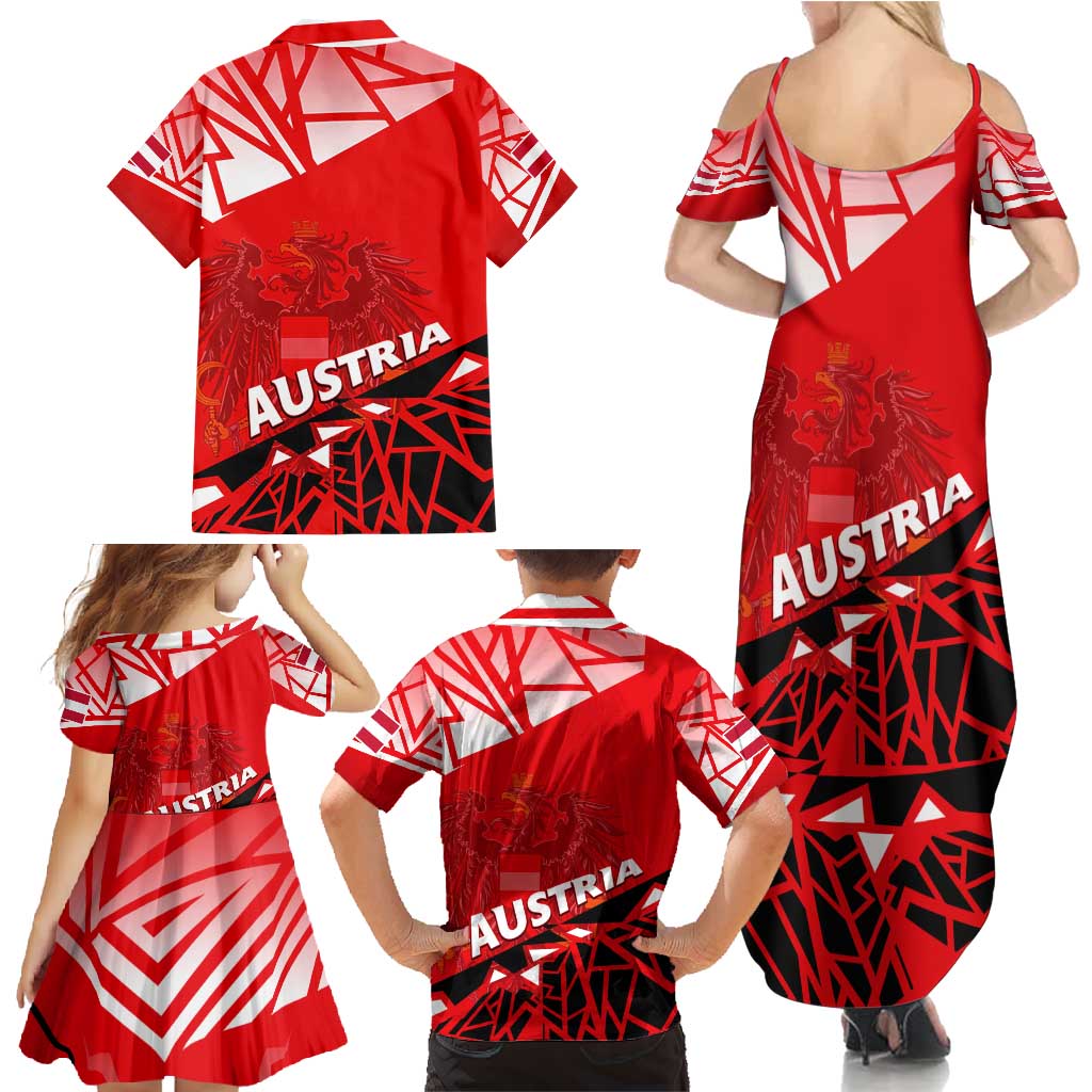 Forever Austria Family Matching Summer Maxi Dress and Hawaiian Shirt Osterreich Eagle - Wonder Print Shop