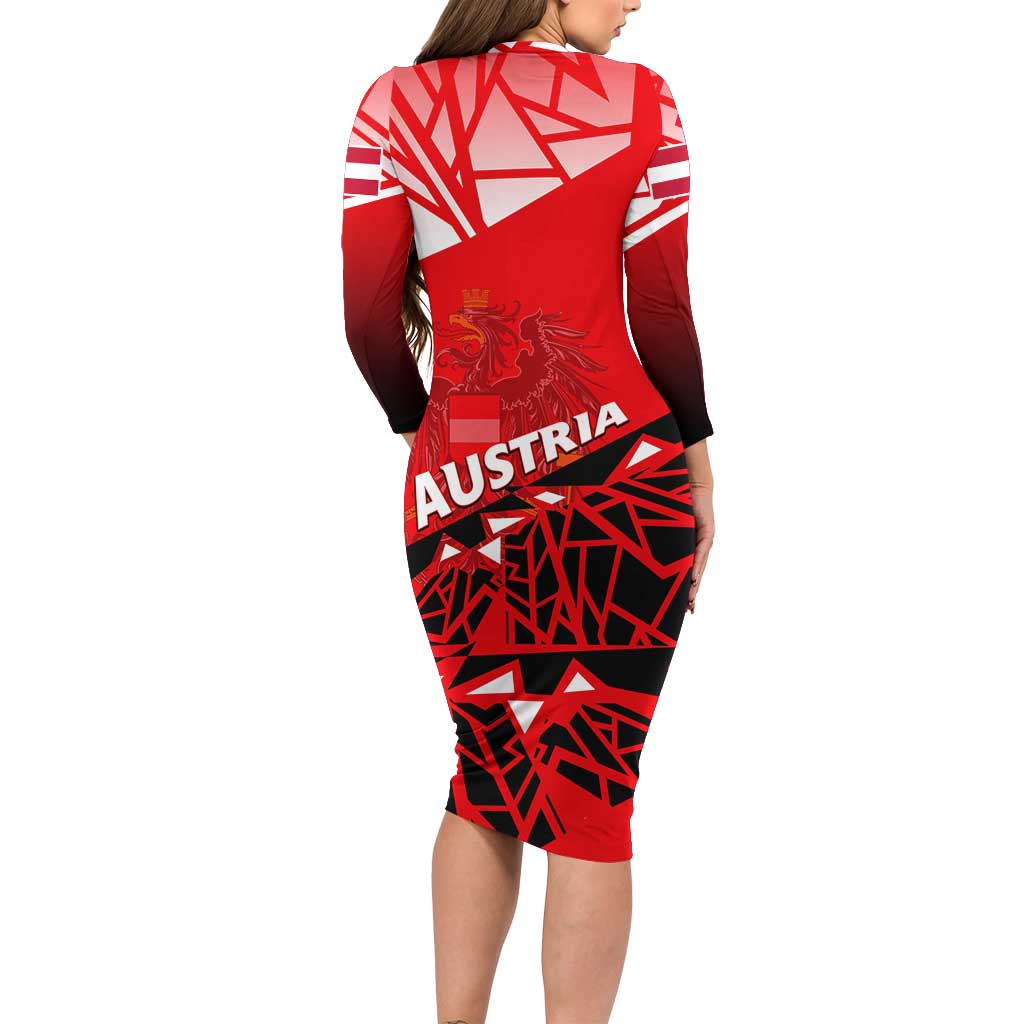 Forever Austria Long Sleeve Bodycon Dress Osterreich Eagle - Wonder Print Shop