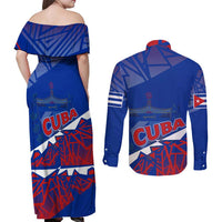 Forever Cuba Couples Matching Off Shoulder Maxi Dress and Long Sleeve Button Shirt Patria o Muerte, Venceremos - Wonder Print Shop