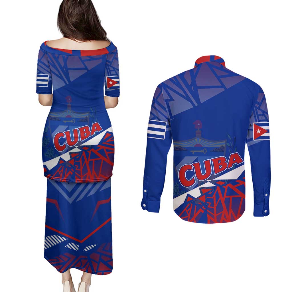 Forever Cuba Couples Matching Puletasi and Long Sleeve Button Shirt Patria o Muerte, Venceremos - Wonder Print Shop