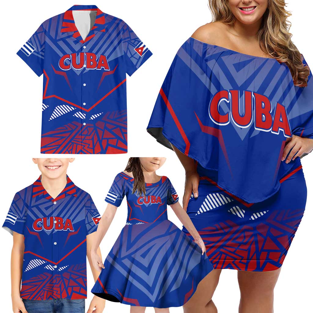 Forever Cuba Family Matching Off Shoulder Short Dress and Hawaiian Shirt Patria o Muerte, Venceremos - Wonder Print Shop