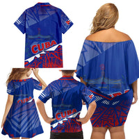 Forever Cuba Family Matching Off Shoulder Short Dress and Hawaiian Shirt Patria o Muerte, Venceremos - Wonder Print Shop