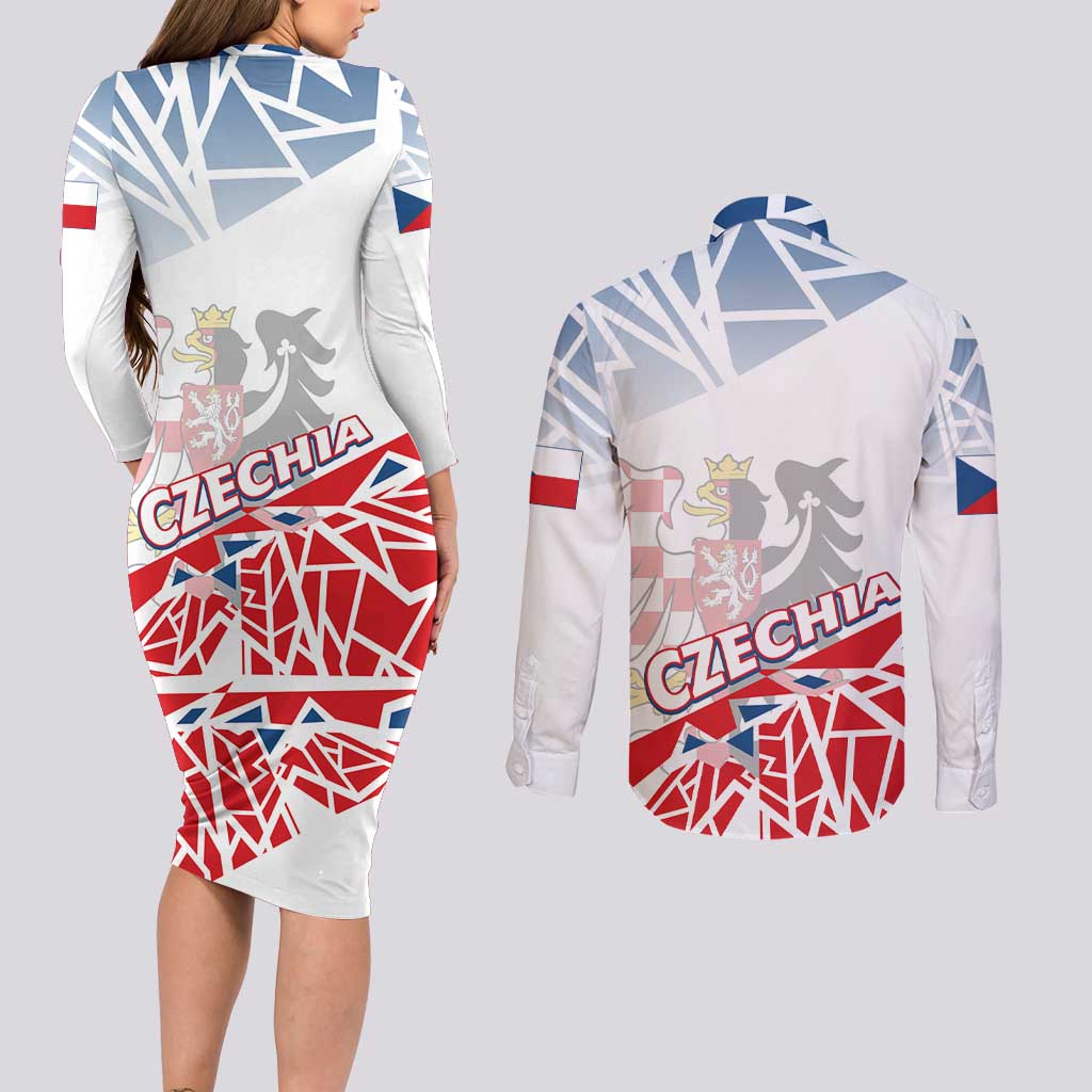 Forever Czech Republic Couples Matching Long Sleeve Bodycon Dress and Long Sleeve Button Shirt Czechia Pravda Vitezi - Wonder Print Shop