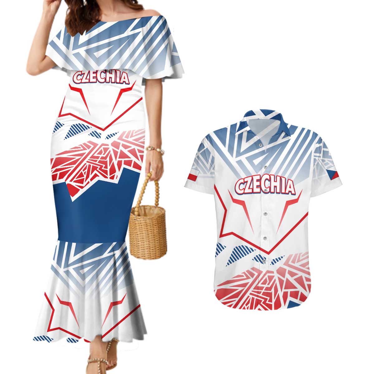 Forever Czech Republic Couples Matching Mermaid Dress and Hawaiian Shirt Czechia Pravda Vitezi - Wonder Print Shop