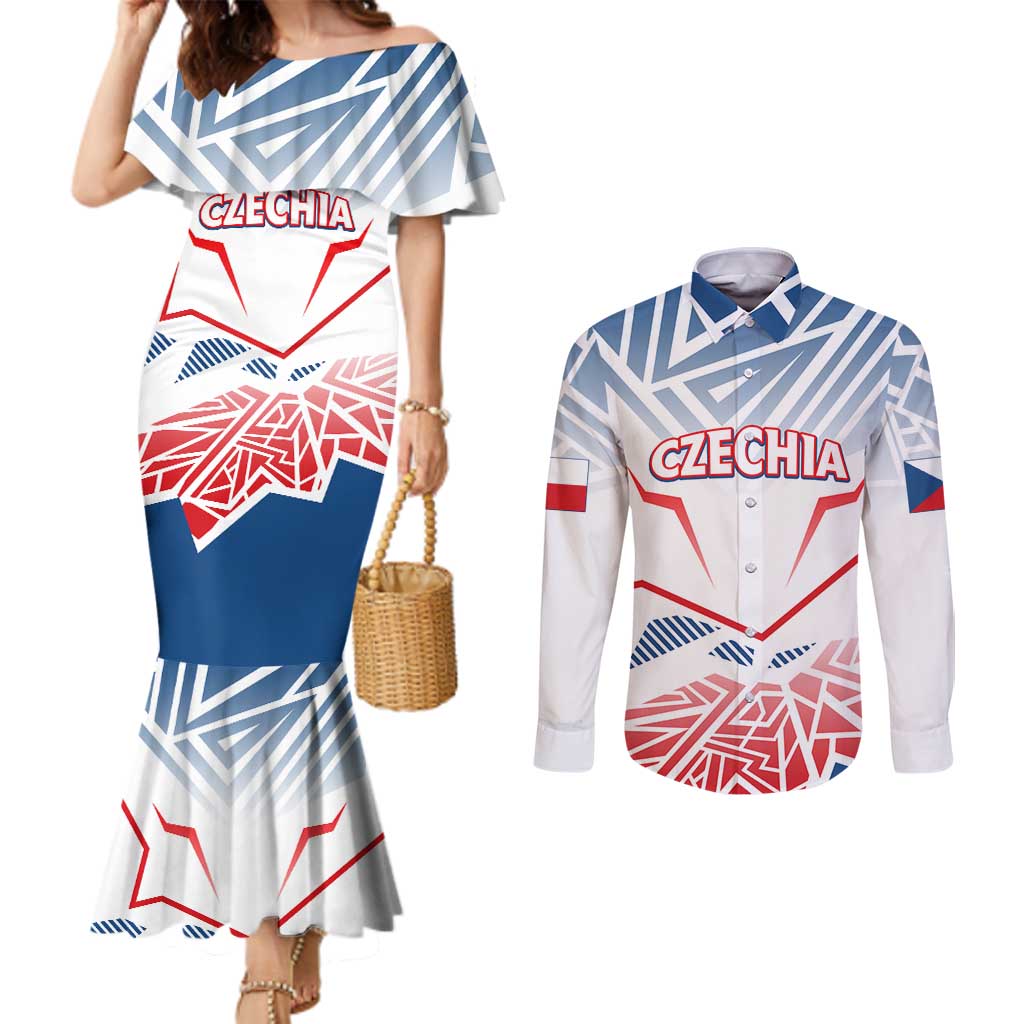 Forever Czech Republic Couples Matching Mermaid Dress and Long Sleeve Button Shirt Czechia Pravda Vitezi