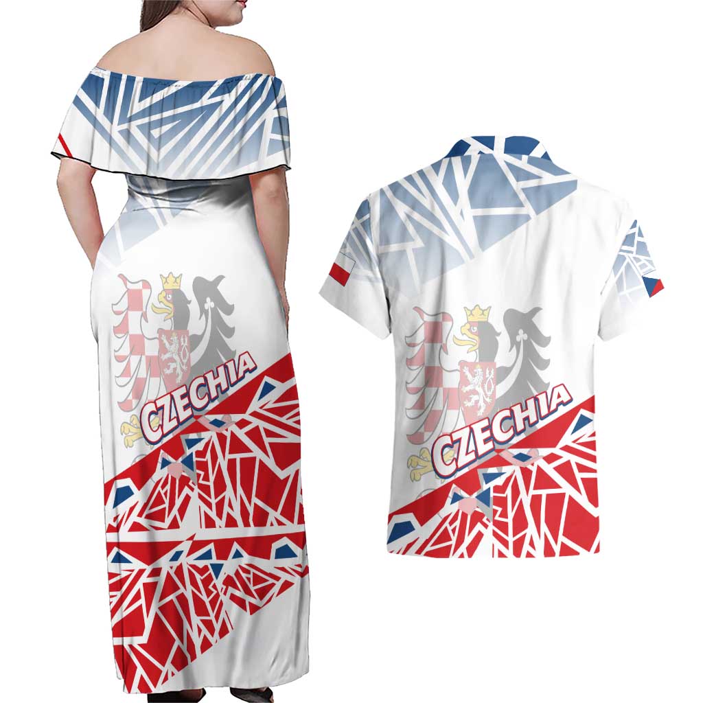 Forever Czech Republic Couples Matching Off Shoulder Maxi Dress and Hawaiian Shirt Czechia Pravda Vitezi - Wonder Print Shop