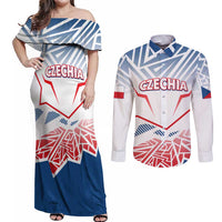 Forever Czech Republic Couples Matching Off Shoulder Maxi Dress and Long Sleeve Button Shirt Czechia Pravda Vitezi - Wonder Print Shop