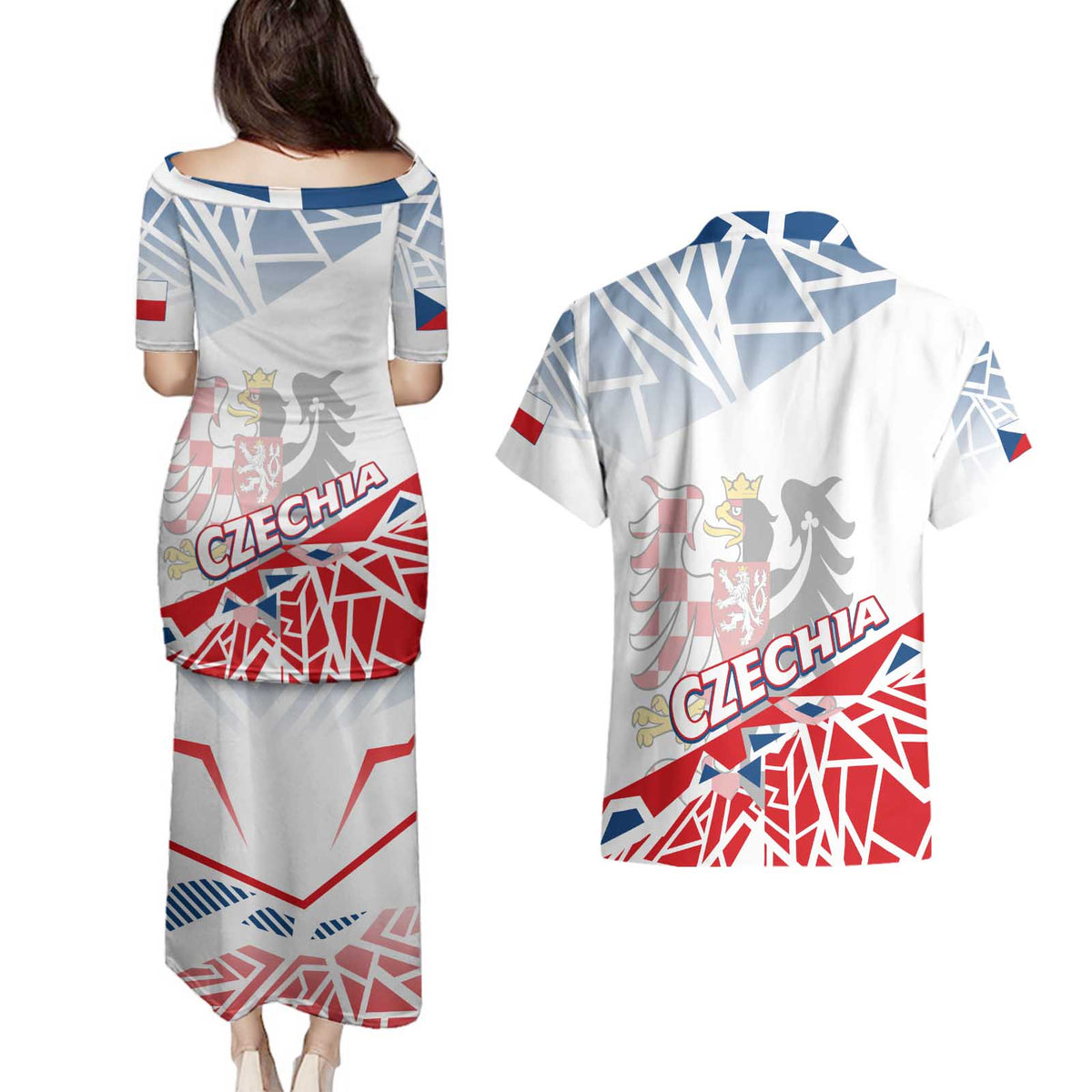 Forever Czech Republic Couples Matching Puletasi and Hawaiian Shirt Czechia Pravda Vitezi - Wonder Print Shop