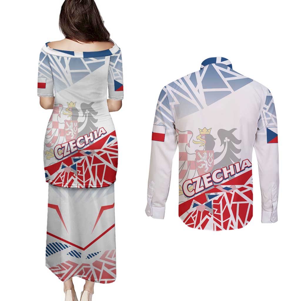 Forever Czech Republic Couples Matching Puletasi and Long Sleeve Button Shirt Czechia Pravda Vitezi - Wonder Print Shop