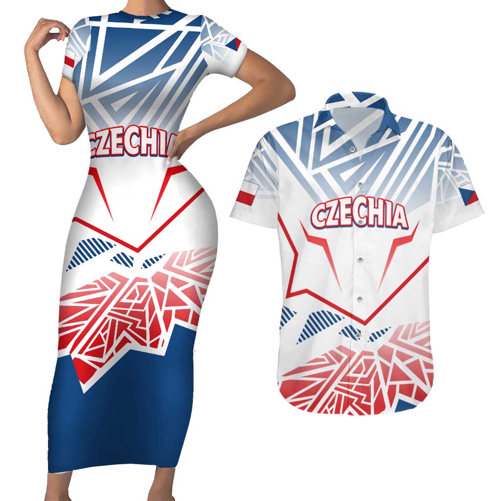 Forever Czech Republic Couples Matching Short Sleeve Bodycon Dress and Hawaiian Shirt Czechia Pravda Vitezi - Wonder Print Shop