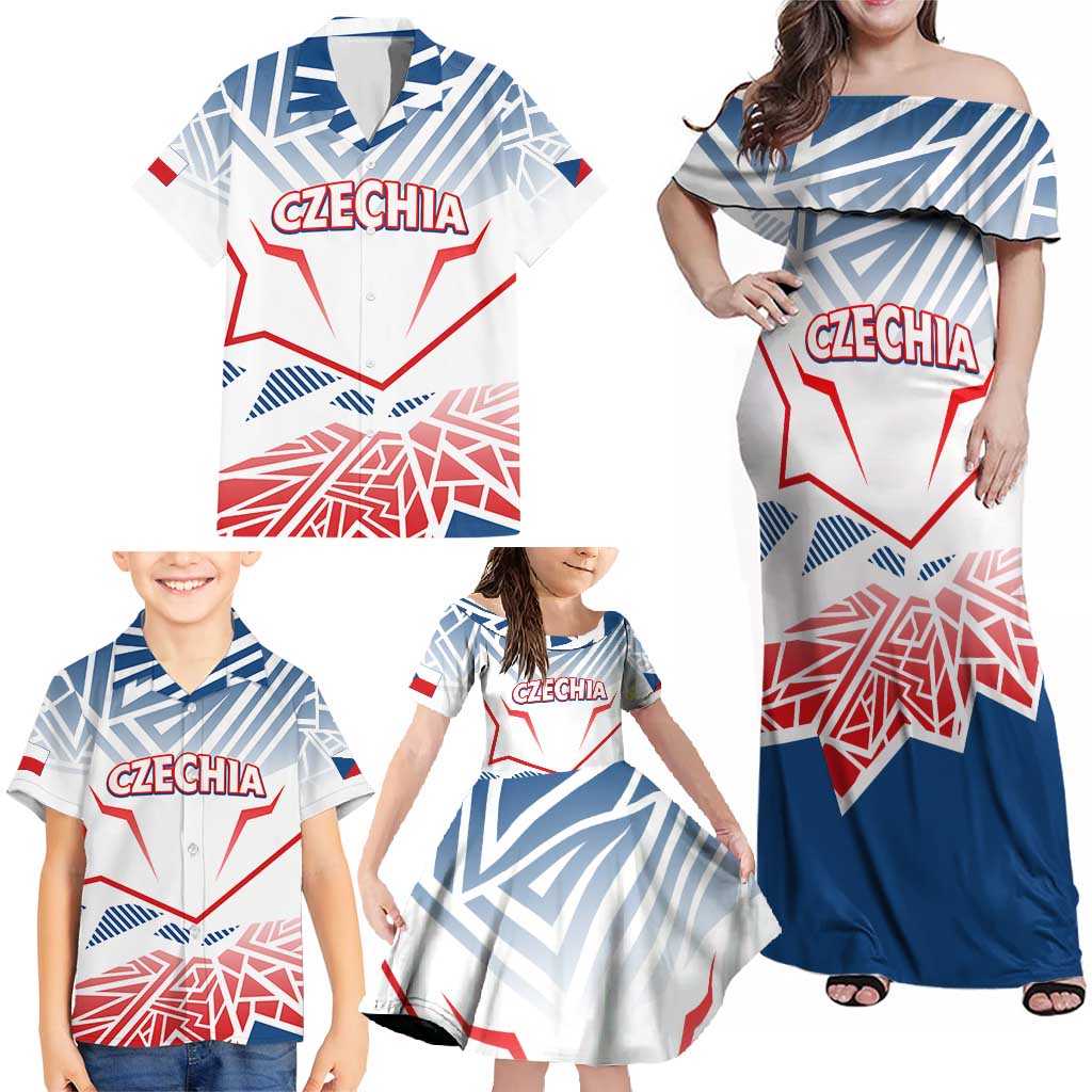 Forever Czech Republic Family Matching Off Shoulder Maxi Dress and Hawaiian Shirt Czechia Pravda Vitezi - Wonder Print Shop